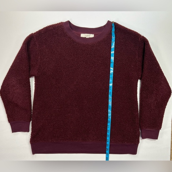 LOFT Sherpa Sweatshirt - red, M - Picture 7 of 11